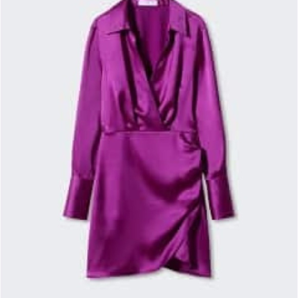 Mango Wrapped Satin Dress